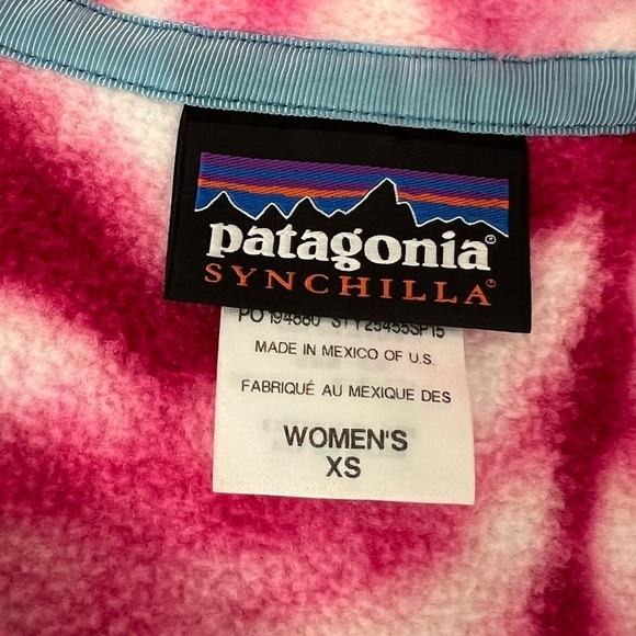 Patagonia Synchilla Tie Die Snap Pullover Pink Diamond - Picture 2 of 13